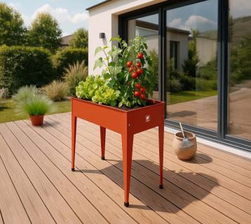 Herstera Garden Metall Hochbeet Urban | Rot | 100x40x84 cm 