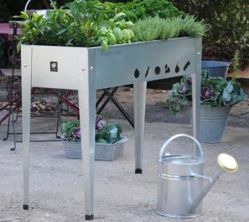 B-WARE Herstera Garden Metall Hochbeet Urban | Silber | 100x40x84 cm 