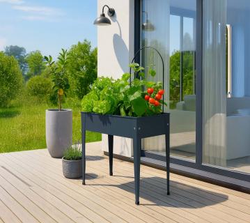 Herstera Garden Metall Hochbeet Urban | Anthrazit | 100x40x84 cm 