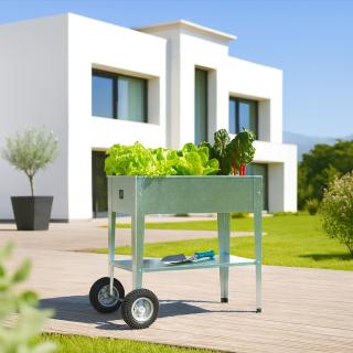 Herstera Garden Metall Hochbeet Barcelona | Silber | 85x50x80 cm 