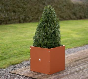 Herstera Garden Metall Pflanzkübel Cube | Rost | 50x50x50 cm 