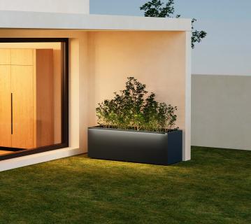 Herstera Garden Cube 50 L Plus | Outdoor Pflanzkübel rechteckig | mit LED | 375 L 