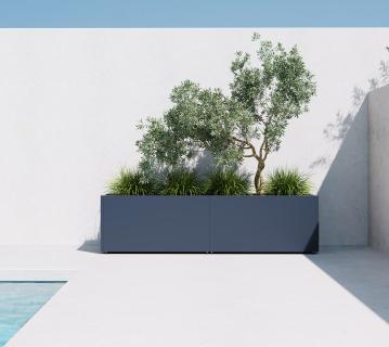 Herstera Garden Cube 50 M Plus | Outdoor Pflanzkübel rechteckig | 2er-Set | je 250 L 