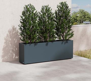 Herstera Garden Cube 30 L | hoher Pflanzkübel rechteckig | Anthrazit | 225 L 