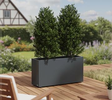 Herstera Garden Cube 30 M | hoher Pflanzkübel rechteckig | Anthrazit | 150 L 