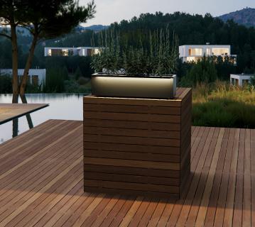 Herstera Garden Cube Balcony XL Plus | Metall Blumenkasten mit LED | 62 L 