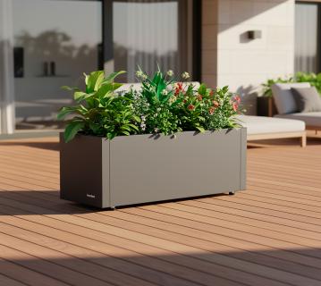 Herstera Garden Metall Pflanzkübel Cube | Anthrazit | 60x25x25 cm 