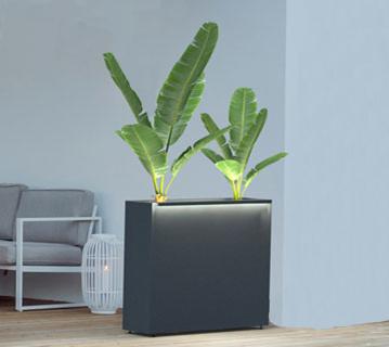 B-WARE Herstera Garden Metall Pflanzkübel Cube | Anthrazit | 100x25x80 cm 