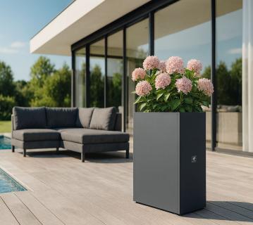 Herstera Garden Stahl Hochbeet Pflanzkübel Cube | Anthrazit | 100x40x115 cm 