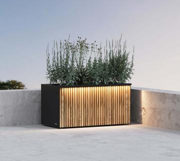 Herstera Garden Deco Planter 50 L Plus | Pflanzkübel rechteckig mit LED | 250 L 