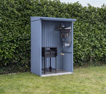 Hörmann Metall Kaminholzregal Berry Classic | Silber | 103x113x198 cm 