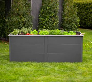 Westmann Metall Hochbeet Primus XL | Inkl. Schneckenschutz | Anthrazit | 200x100x77 cm 