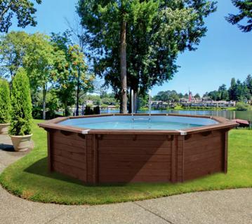 Interline Summer Holz Schwimmbad Bali Set 1 natur Ø530x136 cm 
