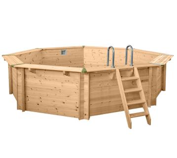 Interline Summer Holz Schwimmbad Bali Set 2 | Blau | 550x550x136 cm Inkl. Winterabdeckung