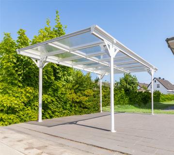 Westmann Aluminium Flachdach Carport Helsinki | Weiß | 503x305x232 cm 