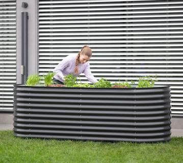 Westmann Grow Faster M | Metall Hochbeet aus Wellblech | Anthrazit 