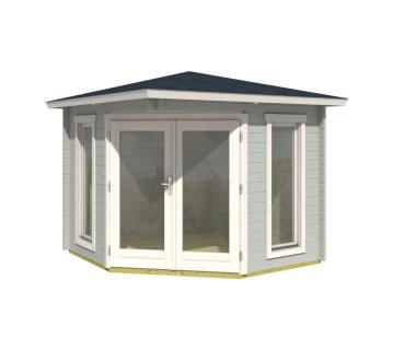 Lasita Maja Holz Gartenhaus Oban 40 | 282x241 cm | Lichtgrau