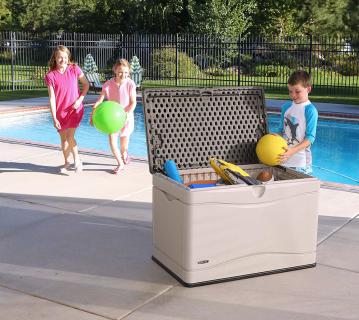 B-WARE Lifetime Kunststoff Gartenbox Sun 300 L | Auflagenbox & Gartentruhe | Lichtgrau | 99x61x66 cm 