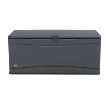 B-WARE Lifetime Kunststoff Kissen Gartenbox 495 L | Auflagenbox & Gartentruhe | Carbongrau | 61x153x68 cm 