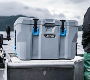 Lifetime Kunststoff Kühlbox Premium 52 L | passive Kühlbox | Grau | 44x69x44 cm 