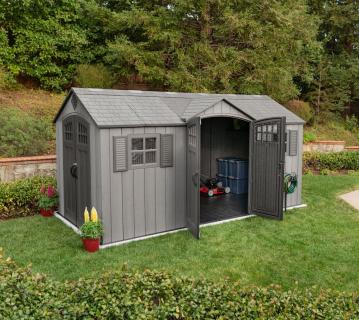 Lifetime Kunststoff Gerätehaus Galaxis | Dunkelgrau | 244x457x244 cm 