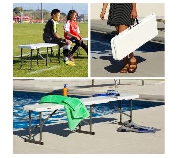 Lifetime Kunststoff Klappbank | Weiß | 29x183x42 cm 