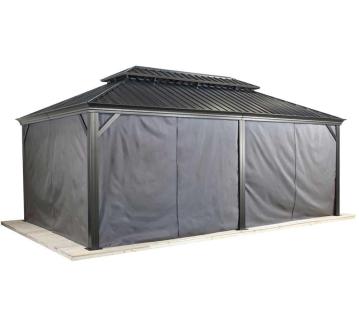 Sojag Vorhänge inkl. Clips für Pavillon Messina 1220 Vorhänge inkl. Clips | Dunkelgrau 