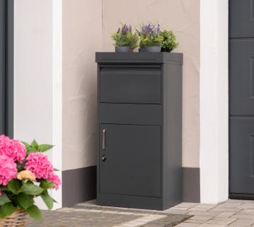 B-WARE Westmann Stahl Paketbox Piet | Anthrazit | 50x37x105 cm 