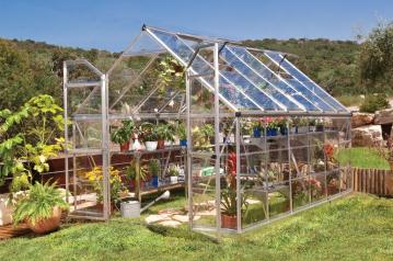 Palram - Canopia Aluminium Gewächshaus Panorama/Octave | Silber | 366x243x231 cm 