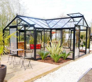 ACD Glas Gewächshaus Sophie | Schwarz | 451x593x259 cm 