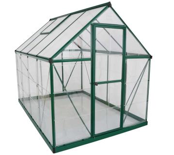 B-WARE Palram - Canopia Aluminium Gewächshaus Hybrid 68 | Grün | 247x185x208 cm 