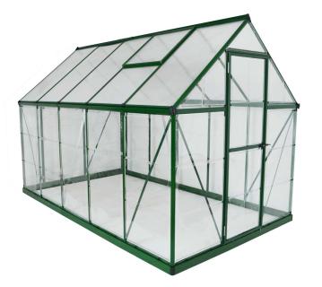 B-WARE Palram - Canopia Aluminium Gewächshaus Hybrid 610 | Grün | 306x185x208 cm 