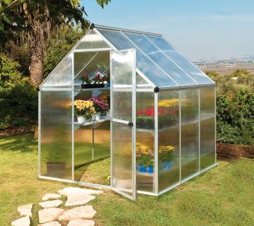 Palram - Canopia Aluminium Gewächshaus Mythos 66 | Silber | 186x185x208 cm 