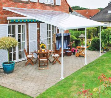 Palram - Canopia Aluminium Terrassenüberdachung Feria | Weiß | 295x546x305 cm 