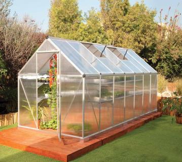 Palram - Canopia Aluminium Gewächshaus Mythos 614 | Silber | 426x185x208 cm 