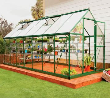 Palram - Canopia Aluminium Gewächshaus Hybrid 614 | Grün | 426x185x208 cm 