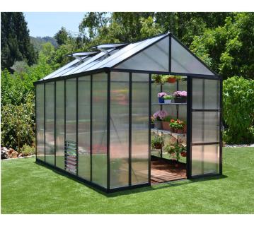 B-WARE Palram - Canopia Aluminium Gewächshaus Glory 46 | Anthrazit | 364x244x268 cm 