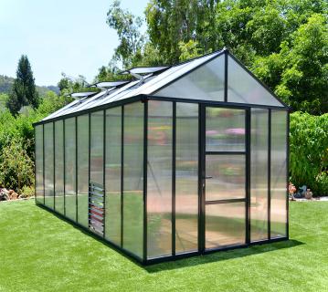 Palram - Canopia Aluminium Gewächshaus Glory 48 | Anthrazit | 483x244x268 cm 