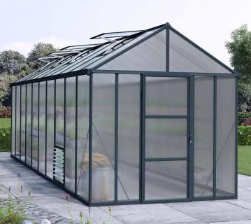 Palram - Canopia Aluminium Gewächshaus Glory 410 | Anthrazit | 603x244x268 cm 
