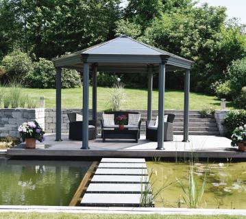 Palram - Canopia Aluminium Pavillon Roma | Anthrazit | 415x359 cm 