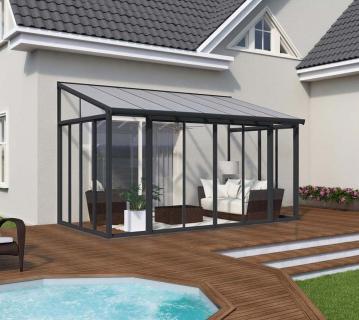 Palram - Canopia Aluminium Kaltwintergarten Sanremo | Anthrazit | 277x435x310 cm 
