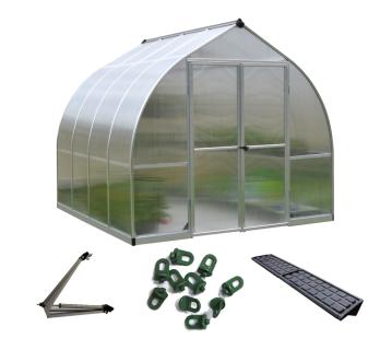 Palram - Canopia Aluminiumgewächshaus Bella 88 Sparset | Silber | 240x239x219 cm 