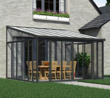 Palram - Canopia Aluminium Kaltwintergarten Sanremo | Anthrazit | 382x425x310 cm 