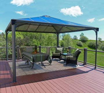 Palram - Canopia Aluminium Pavillon Palermo 4300 | Anthrazit | 429x429x298 cm 