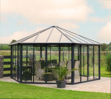 Palram - Canopia Aluminium Kaltwintergarten Garda | Grau | 596x596x331 cm 