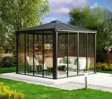 Palram - Canopia Aluminium Kaltwintergarten Ledro 3000 | Grau | 295x295x276 cm 