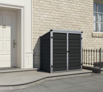 B-WARE Palram - Canopia Aluminium Gerätebox Voyager | Schwarz | 90x139x147 cm 