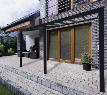 Palram - Canopia Aluminium Terrassenüberdachung Stockholm | Anthrazit | 341x588x324 cm 