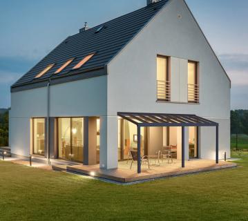 Palram - Canopia Aluminium Terrassenüberdachung Stockholm | Anthrazit | 341x660x324 cm 