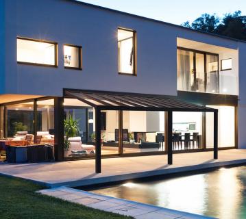 Palram - Canopia Aluminium Terrassenüberdachung Stockholm | Anthrazit | 341x810x324 cm 